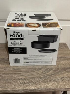 NEW Ninja Foodi Accessories Deluxe 3 Piece Bakeware Set Black Baking Kit AOPKIT